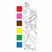 Disney Princess สมุดภาพระบายสีแบบพกพา Magic Fun + สีน้ำและพู่กัน